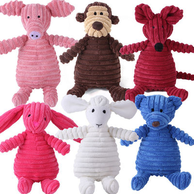 ซื้อ สีชมพู สีน้ําเงิน สีน้ําตาล สัตว์ที่ไม่สามารถทําลายได้ ของเล่นสกีริกของสุนัข Super Chewer ของเล่นสกีริกของแมว การผลิตออนไลน์