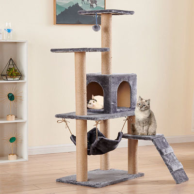 ซื้อ บ้านไม้แมวหลายระดับ ไม้ขีดขีด กระดานหนักด้วยสายไหม Sisal Cat Tower Column Tree Climbing สําหรับแมวและสัตว์ การผลิตออนไลน์