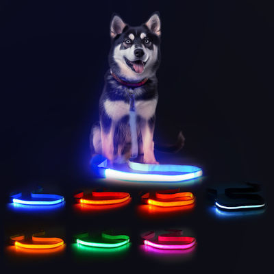 120 ซม. LED Dog Leash ชาร์จใหม่ USB ไฟสว่าง Dog Leash บุคคล