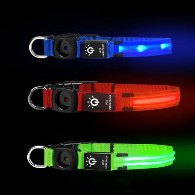 LED หมาคอ กันน้ํา หมาขนาดกลางขนาดใหญ่ AirTag Holder Flash Light Up การออกแบบโลโก้ตามต้องการ
