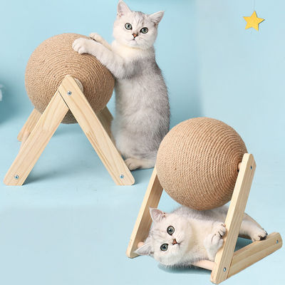 แมว Scratching Ball Toy การฝึกอบรมที่เหมาะสม Sisal โบร์ดเชือกบดเท้า